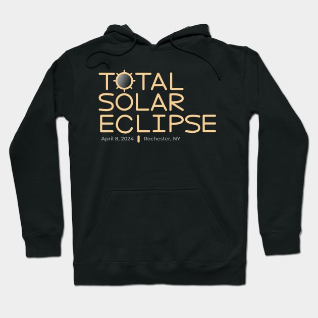 Total Solar Eclipse 2024, Rochester, NY Hoodie by KatelynDavisArt